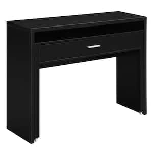 Newport JB 47.25 in. Rectangular Black Particle Board 1-Drawer Writing Desk with Sliding Shelf and Riser