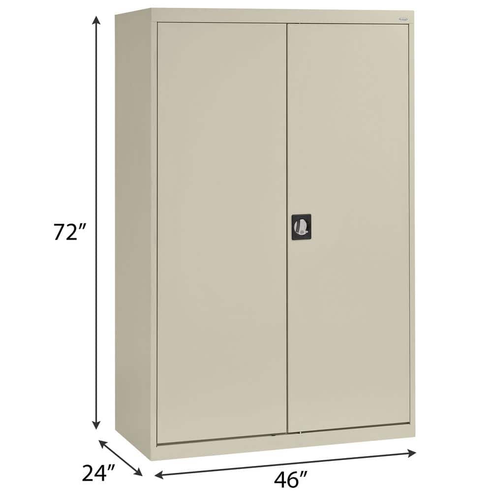 Putty 72" Steel Freestanding Lockable Office Cabinet with Adjustable Shelving