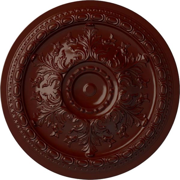 Ekena Millwork 38-3/8" x 2-7/8" Oslo Urethane Ceiling (Fits Canopies up to 7-5/8"), Brushed Mahogany