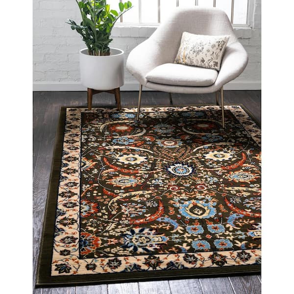 Unique Loom Newport 10 ft Round Multi Floral Area Rug