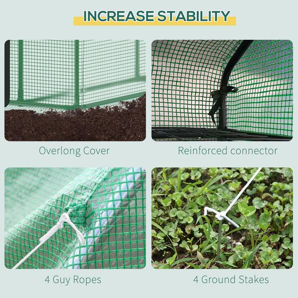 Outsunny 8 ft. x 6 ft. x 7 ft. Walk-in Greenhouse with Mesh