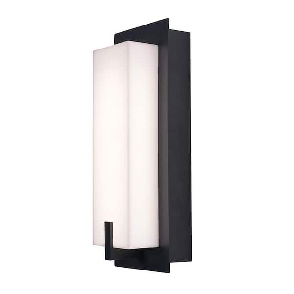 Sinclair Transitional 1-Light Black Dimmable Wall Sconce with Acrylic Shade