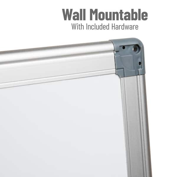 Flash Furniture Rustic White Board 20x30 - Wall Mount Dry Erase Board With Marker & Magnets
