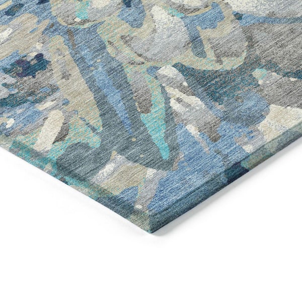 Chantille Machine Washable Indoor/Outdoor Abstract ACN2340 Denim 2 ft. x 3 ft. Accent Rug