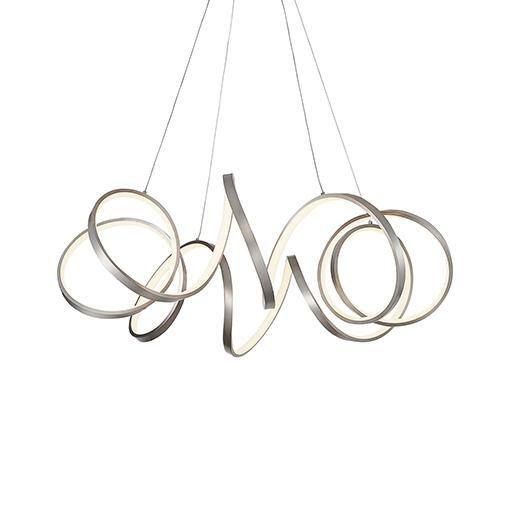 Synergy Antique Silver 34'' LED Helical Pendant Light in Brass