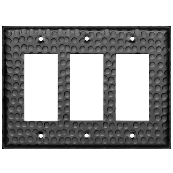 Black 3-Gang Decorator/Rocker Wall Plate (1-Pack)