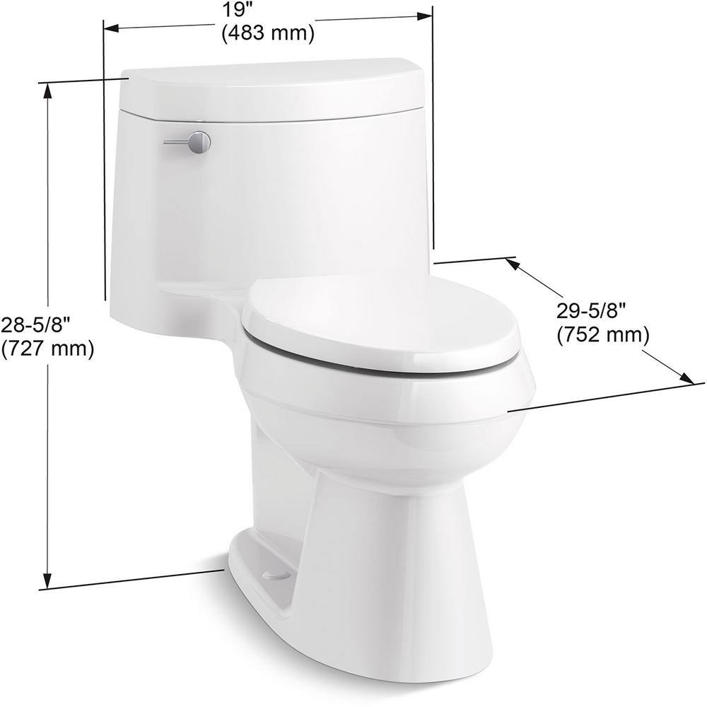 White High Efficiency Elongated One-Piece Toilet with Seat