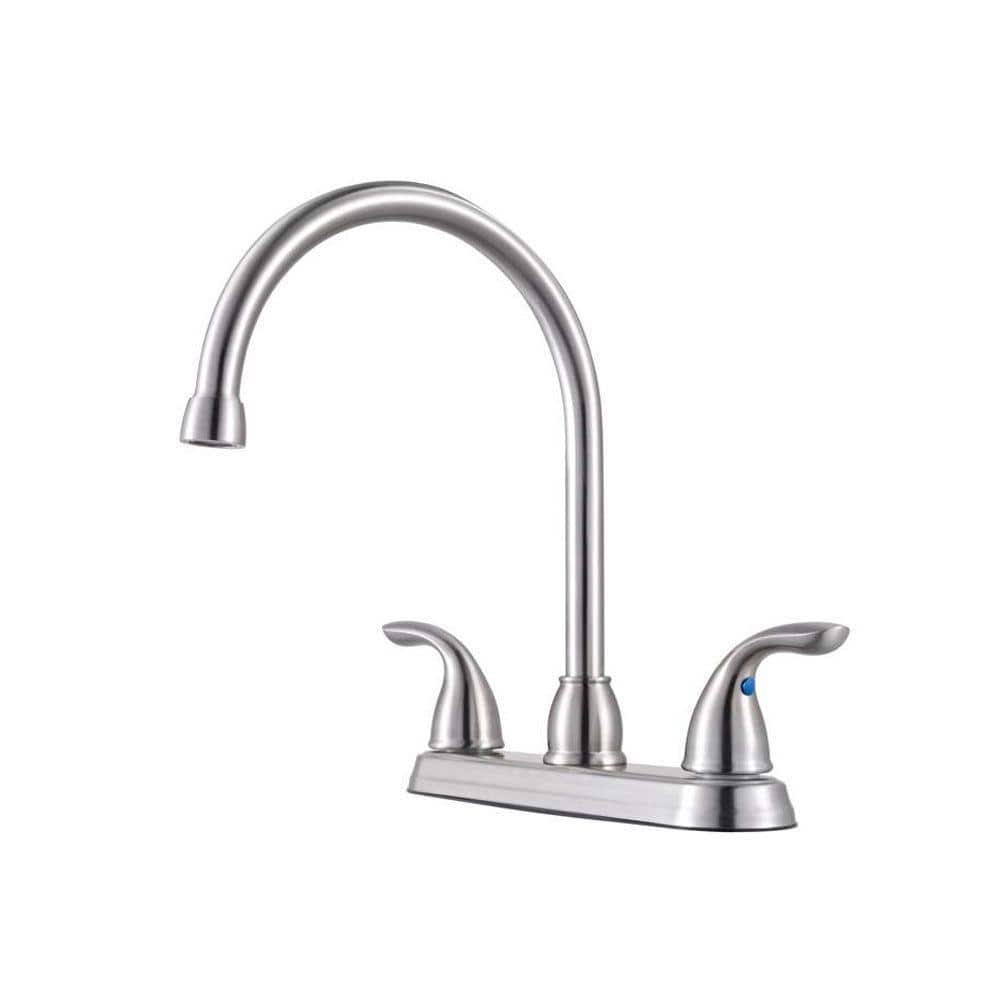 Stainless Steel Double Handle High Arc Kitchen Faucet