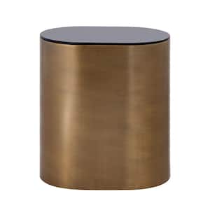 Walden 12 in. Antique Brass Oval Metal Accent Table