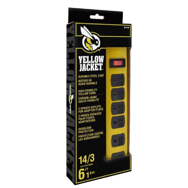 Yellow Jacket 6 ft. 6-Outlet Metal Heavy-Duty Power Strip with On/Off Switch