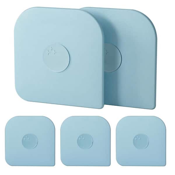 Plastic Pot and Pan Scraper with Non Scratch for Cleaning Cast Iron, Pots, and Pans and Kitchen Tasks, Aqua (5-Pack)