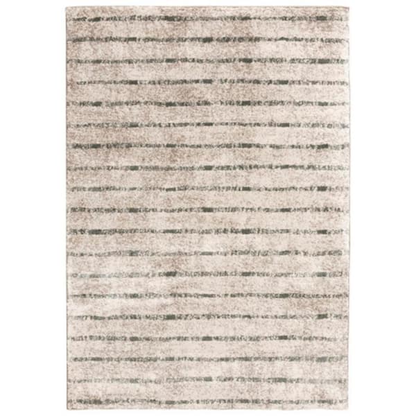 Bony  Blue, Ivory and Taupe Geometric 5 ft. x 7 ft. Area Rug