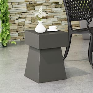 Aesop Light Grey Square Stone Outdoor Side Table