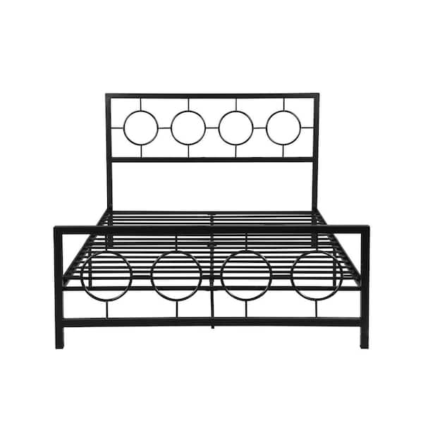 Noble House Francoise Black Queen Wrought Iron Bed Frame