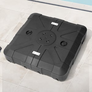 260 lbs. HDPE Patio Umbrella Base with Wheels in Black