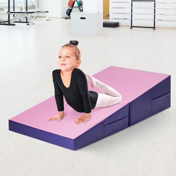 HONEY JOY 30" x 30" x 18" Incline Gymnastics Mat Wedge Shape  Foldable Durable Fitness Mat for Tumbling&Practice Pink 6 sq.ft. TOPB004469  - The Home Depot