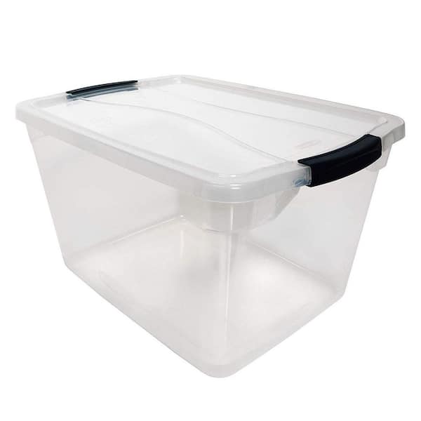 Rubbermaid Cleverstore 30 qt. Plastic Storage Tote Container with
