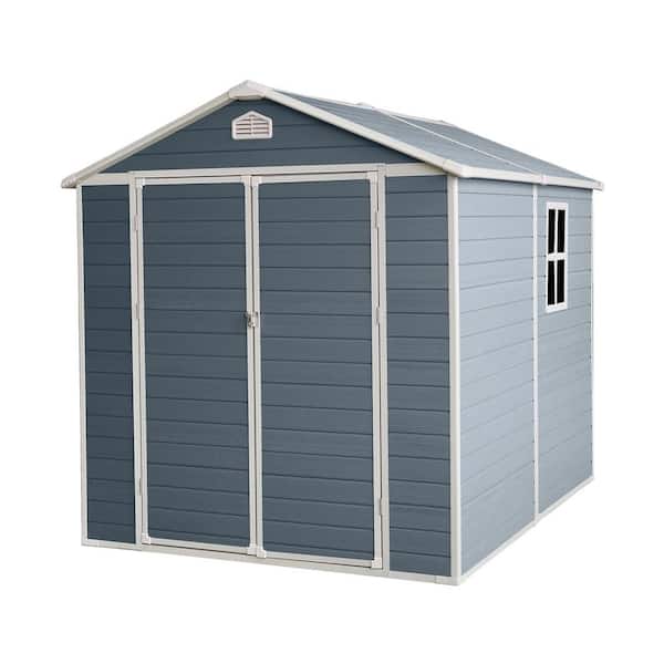 6 ft. W x 8 ft. D Grey Outdoor Resin Storage Shed Kit-Perfect to Store Patio Furniture (48 sq. ft. )