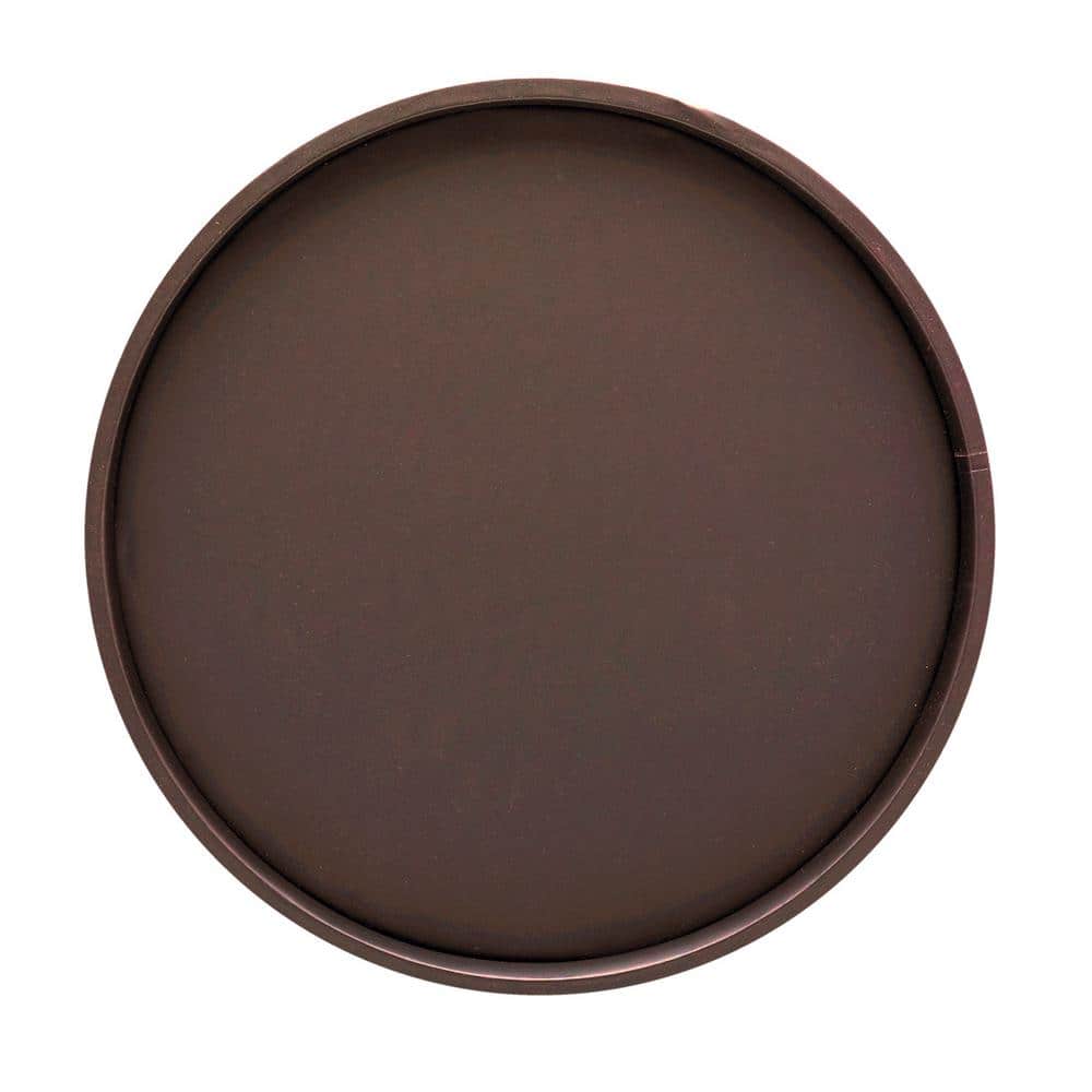 Sophisticates Brown Leatherette Tray with Polished Gold Rim