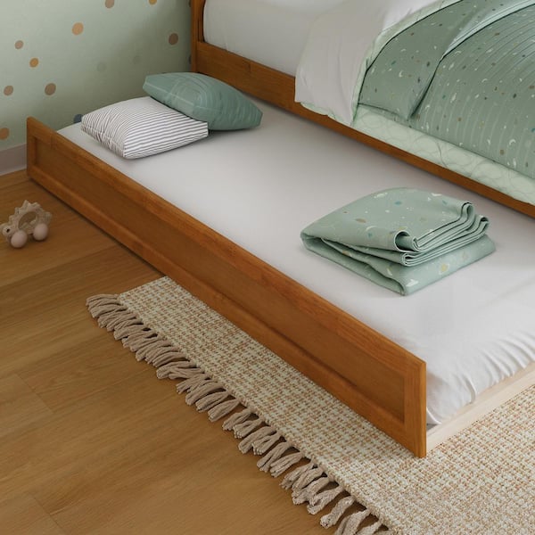 AFI Light Toffee Natural Bronze Mid-Century Modern Solid Wood Frame Twin Trundle Bed