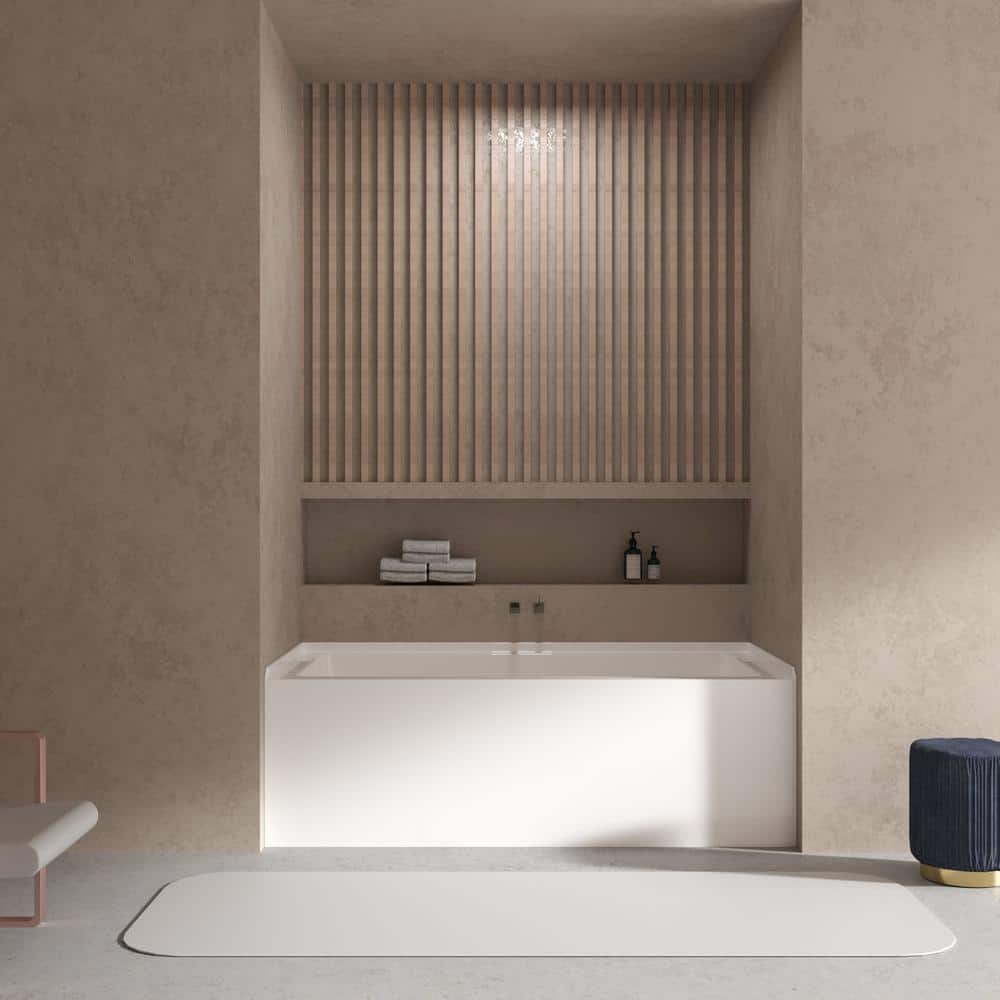 Ursula 60'' x 30'' White Acrylic Alcove Bathtub