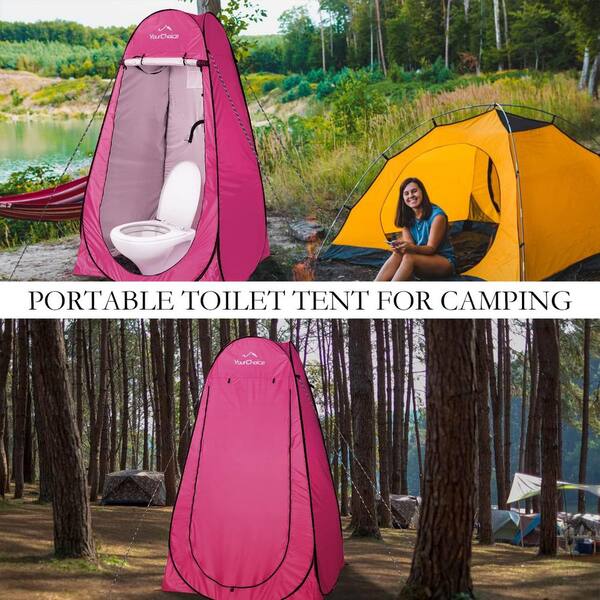 Misopily 1 Person Portable Pop Up Shower Changing Toilet Tent Camping Privacy Shelters Room with Carrying Bag in Rose Red SNPH030OT047 The Home Depot