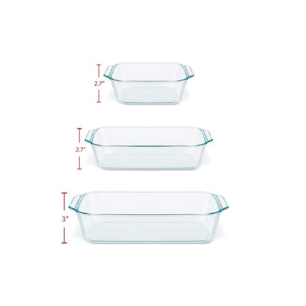Pyrex Deep 6-Piece Glass Baking Dish Set with Lids, Glass Bakeware