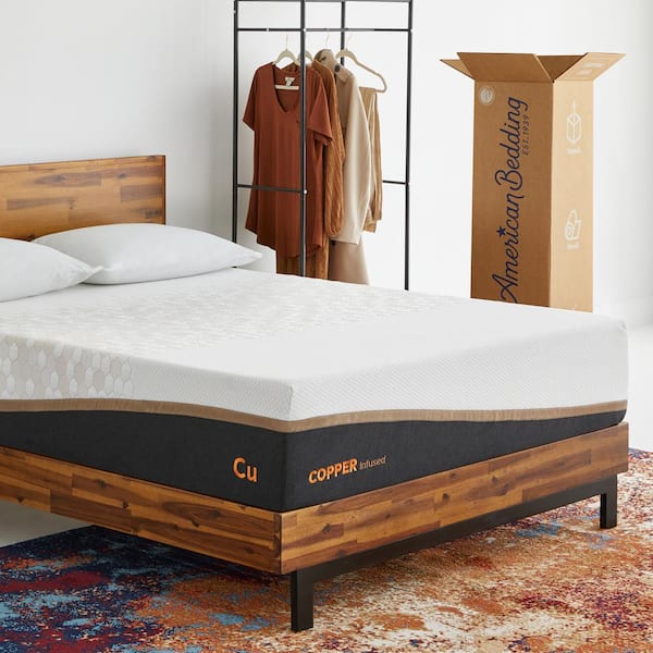 AMERICAN BEDDING 12 in. Firm Memory Foam and Innerspring Tight Top Copper Infused Foam California King Hybrid Mattress