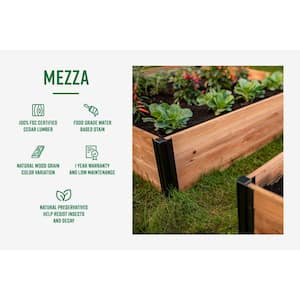 Mezza 48 in. x 48 in. x 22 in. Golden Brown Wood Raised Composting Garden