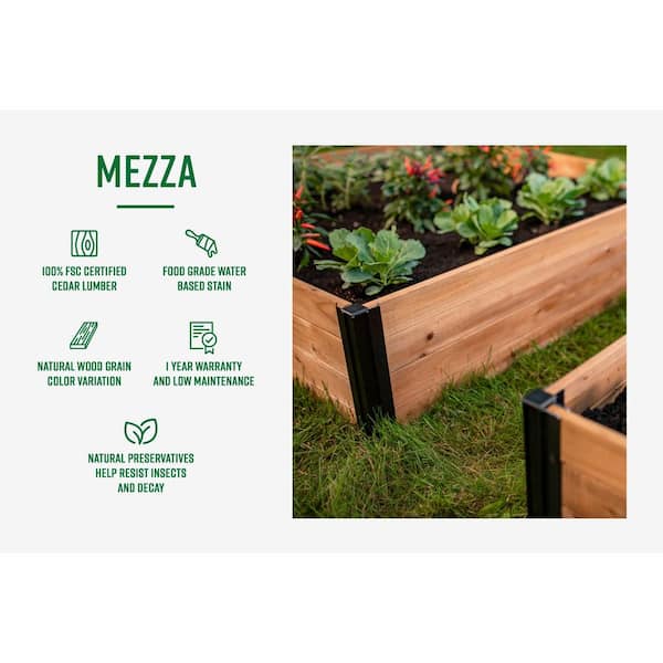 Mezza 48 in. x 48 in. x 22 in. Golden Brown Wood Raised Composting Garden