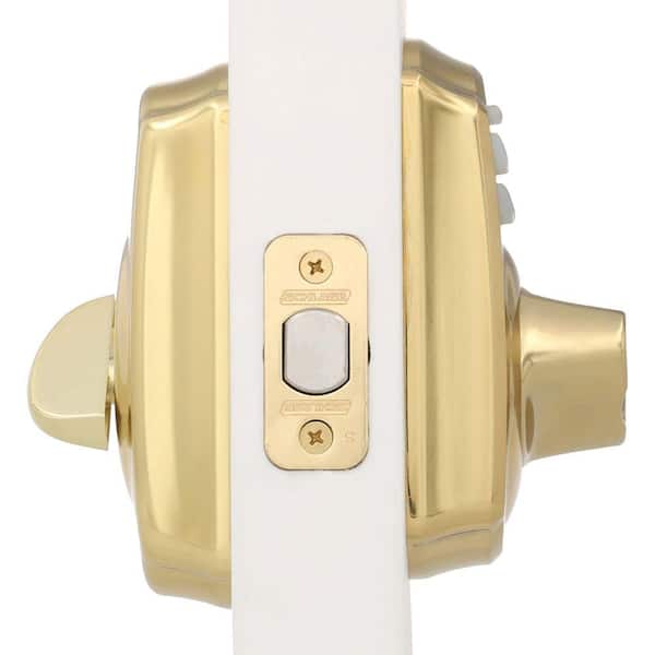 Camelot Bright Brass Electronic Keypad Deadbolt