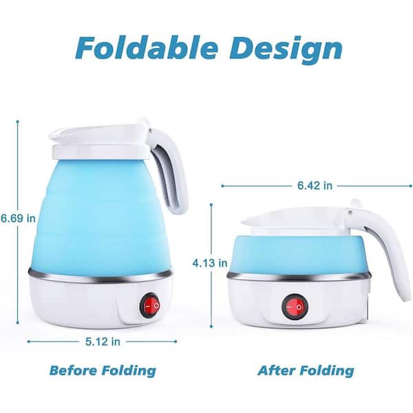 Mini Folding Kettle Silicone Electric Kettle Portable Small Outdoor Travel  Kettle Retractable Electric Kettle