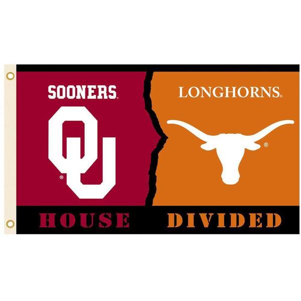 BSI Products NCAA 3 ft. x 5 ft. Oklahoma/Texas Rivalry House Divided Flag