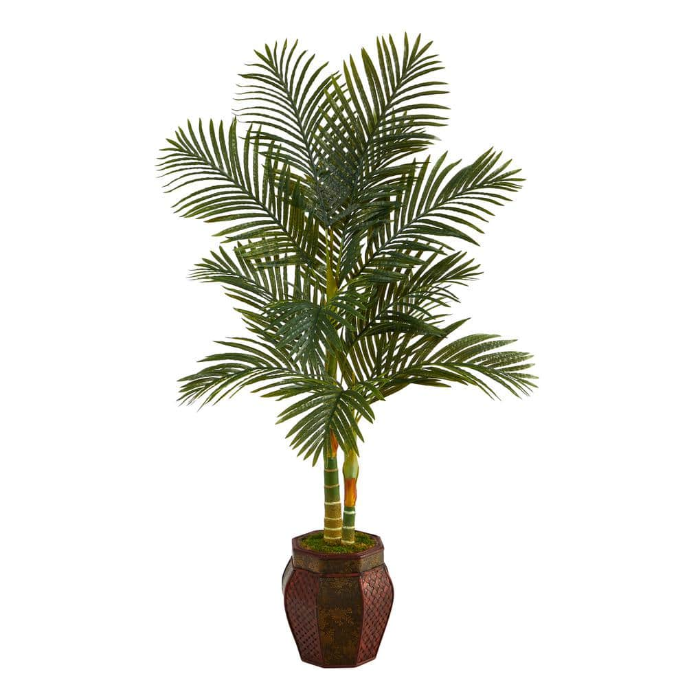 Nearly Natural 5 5ft Golden Cane Artificial Palm Tree In Decorative   Nearly Natural Artificial Tropical Plants T2224 64 1000 