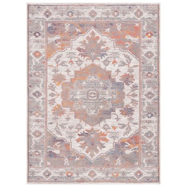 Astoria 9 ft. x 12 ft. Beige/Ivory Border Medallion Area Rug