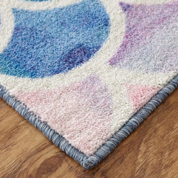 Mohawk Home Mermaid Scales Pink 5 ft. x 8 ft. Whimsical Area Rug