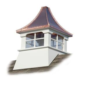 Charleston 24 in. x 24 in. x 39 in. Composite Vinyl Cupola with Copper Roof