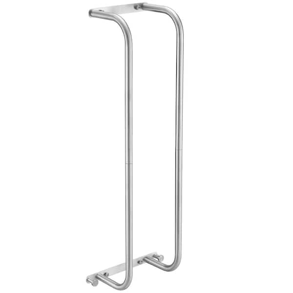 HOMEMYSTIQUE Single Stainless Steel Wall Mounted Towel Rack in Brushed Nickel
