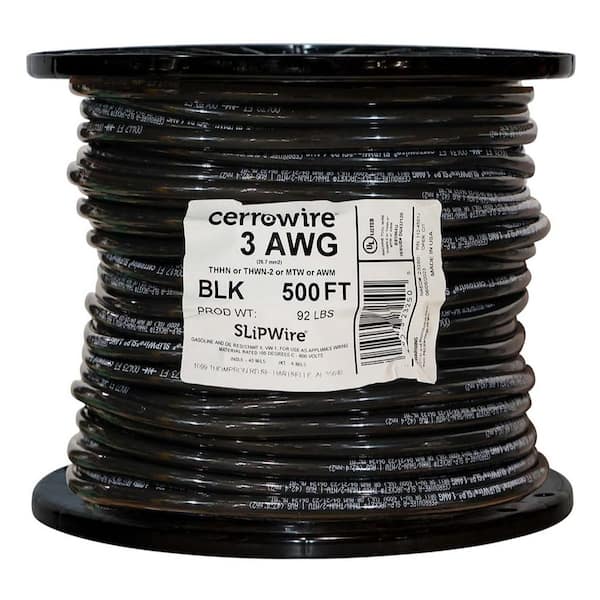 500 ft. 14-Gauge Black Stranded CU THHN Wire