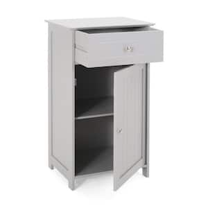 NAT 17 in. W x 13.5 in. D x 30.25 in. H Gray Linen Cabinet with Doors, Drawer and Shelves