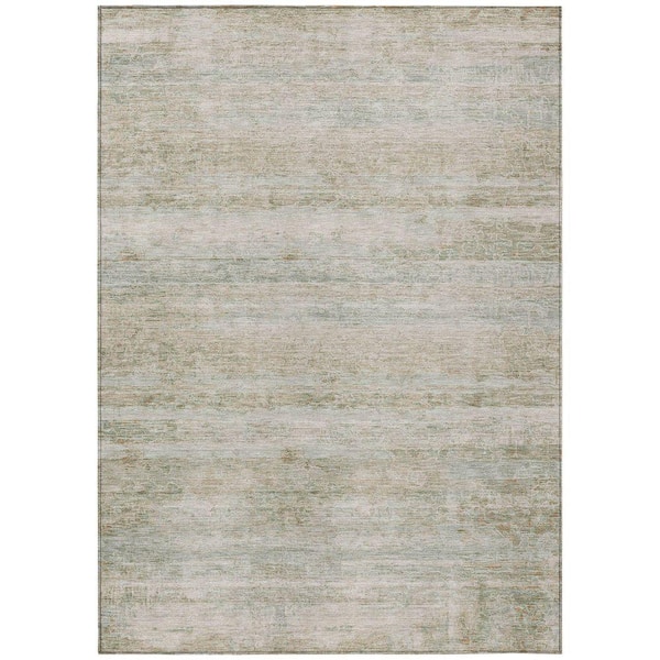 Chantille Machine Washable Indoor/Outdoor Abstract ACN2154 Putty 5 ft. x 7 ft. 6 in. Area Rug