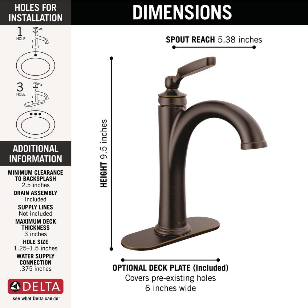 Venetian Bronze 10" Modern Single Hole Metal Bathroom Faucet