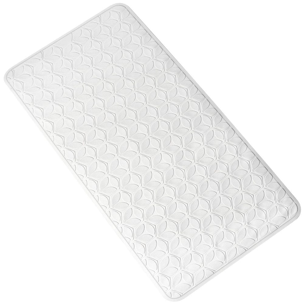 17 in. x 35 in. Rubber Bath Mat with Suction Cups in White, Non Slip, Soft on Touch, BPA/PVC Free, Machine Washable price history on PriceWatchPro