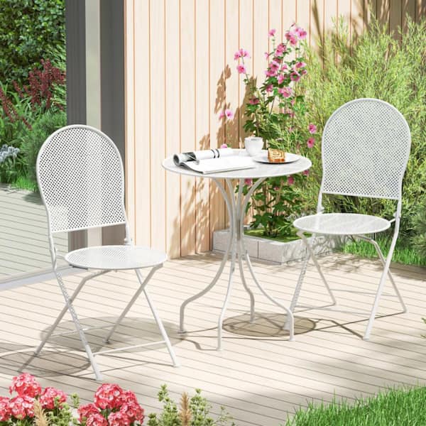 Kadehome 3-Piece Metal Round Outdoor Bistro Set