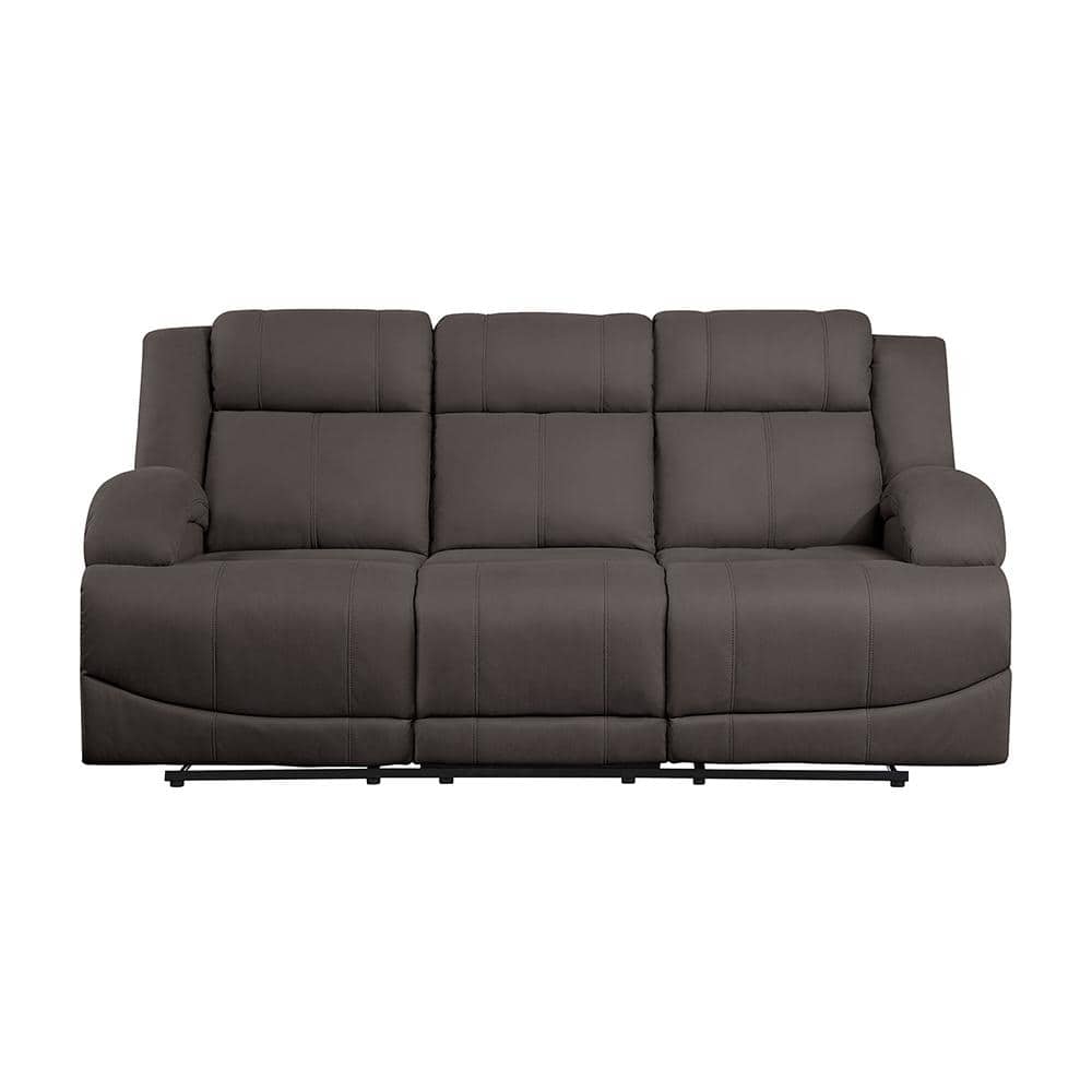 Darcel 81.5 in. W Straight Arm Microfiber Rectangle Manual Double Reclining