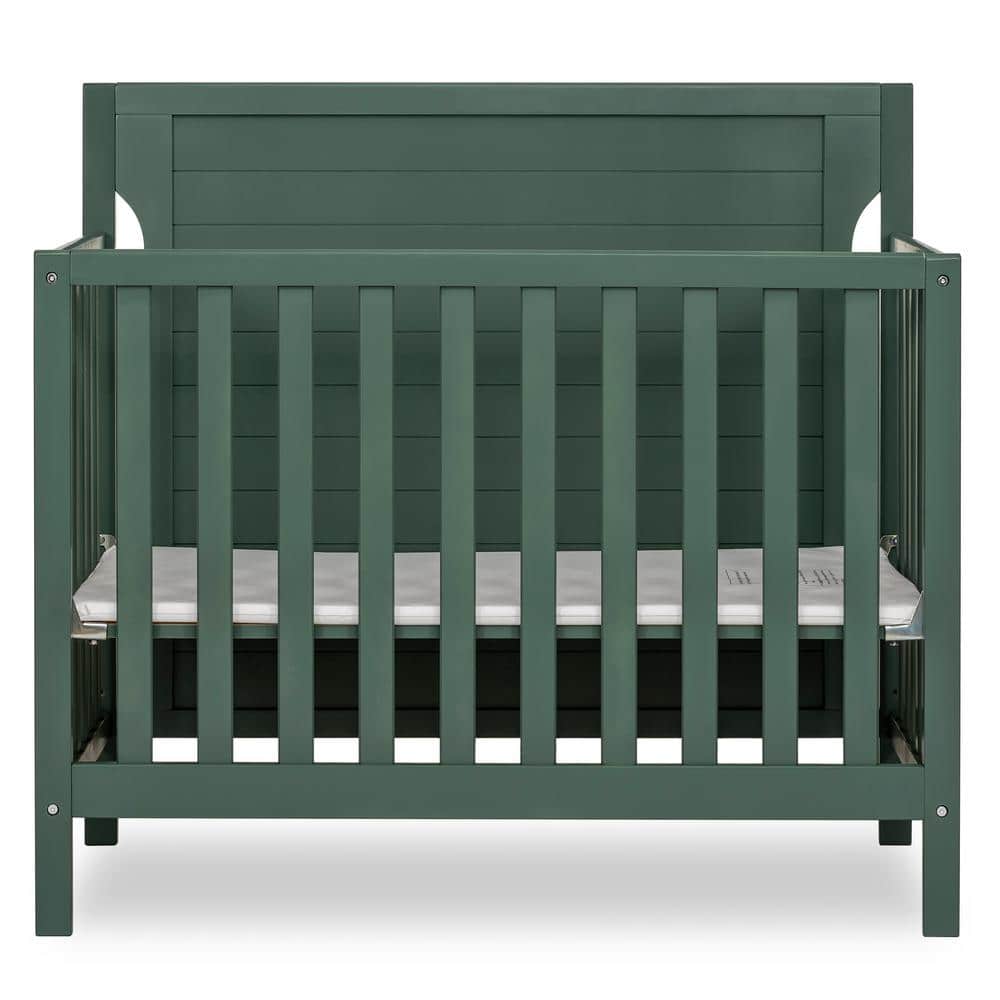 Dream On Me Bellport 4-in-1 Safari Green Convertible Mini/ Portable Crib I Mini Baby Crib I Includes 1.5 Mattress -  637-PEA