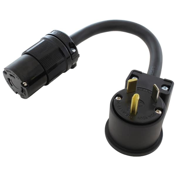1.5 ft. RV 30 Amp 125-Volt TT-30P to NEMA L5-30R 30 Amp 125-Volt Locking Female Adapter Cord