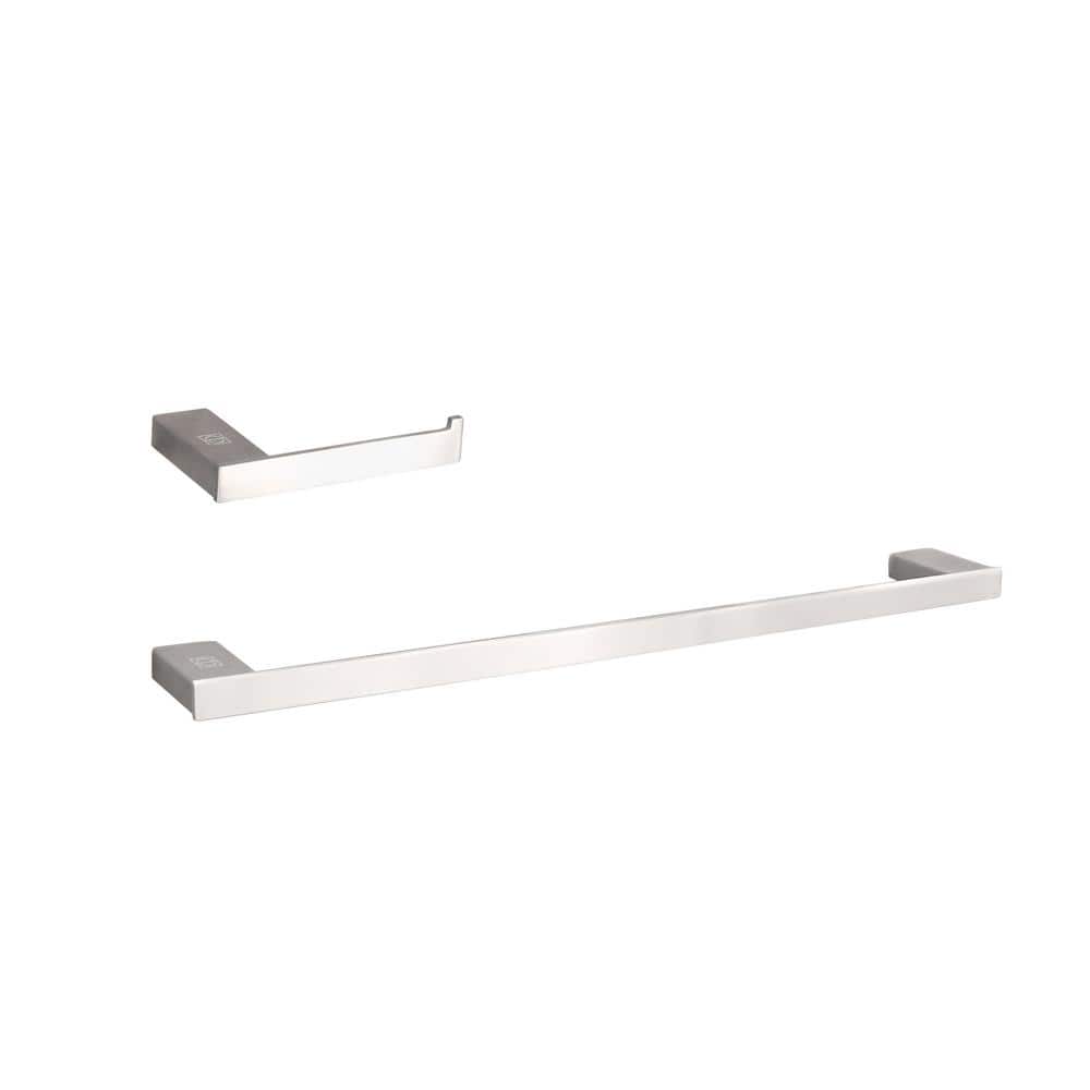 Timeless Home 2-Piece Bath Hardware Set with Mounting Hardware in Brushed N