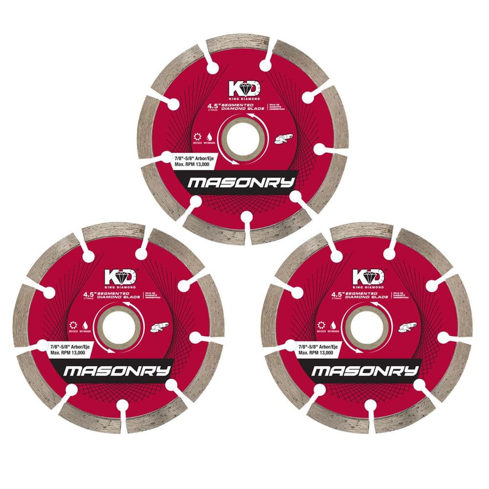 4.5 in. Masonry Material Cutting Segmented Rim Diamond Blades (3-Pack) price history on PriceWatchPro