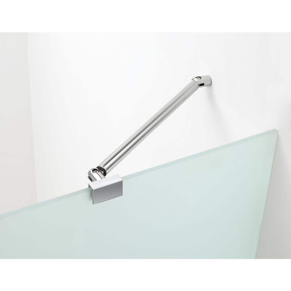 Belmore 71" x 72" Frameless Frosted Glass Hinged Shower Door in Chrome